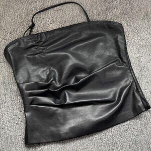 3 for $20✨Black Faux Leather Tube Top